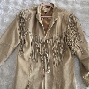 Scully Tan Suede Fringe Leather Jacket